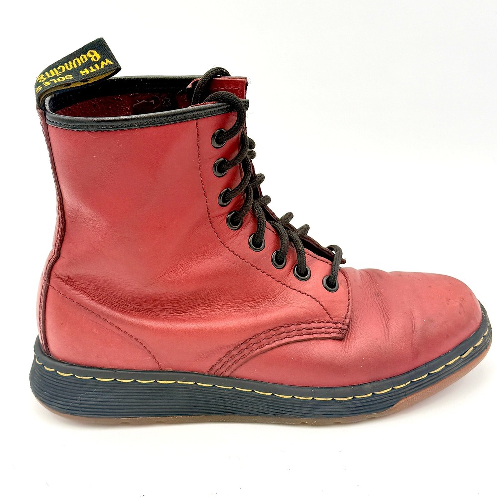 Dr. Martens Newton Red Leather 8 Eye Boots Womens 6/6.5 Mens 5 Lightweight